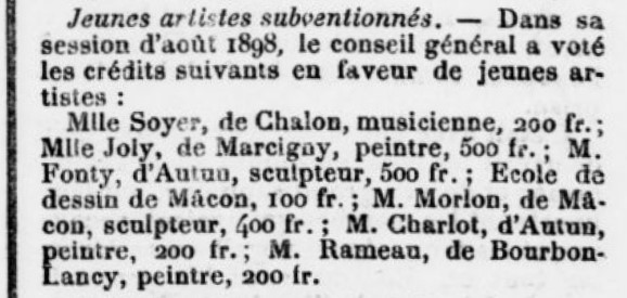 Extrait du Courrier de Saône-et-Loire du 26 août 1899