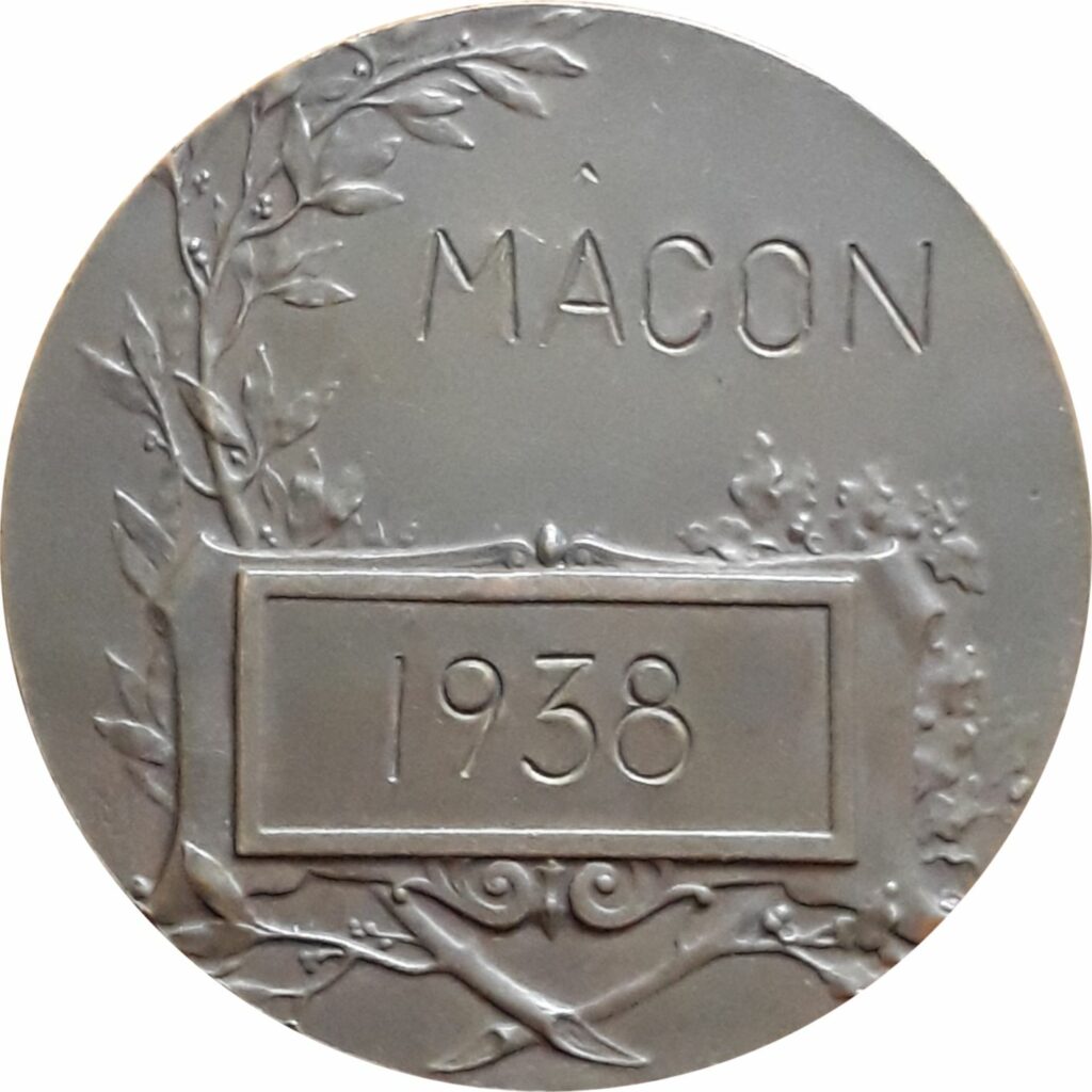 Championnat Aviron - Macon 1938 (revers)